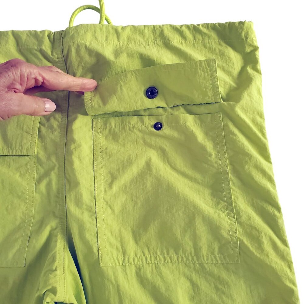 Tinseltown Bright Lime Green Chartreuse Parachute Pants Oversized Y2K Size S - Picture 8 of 16